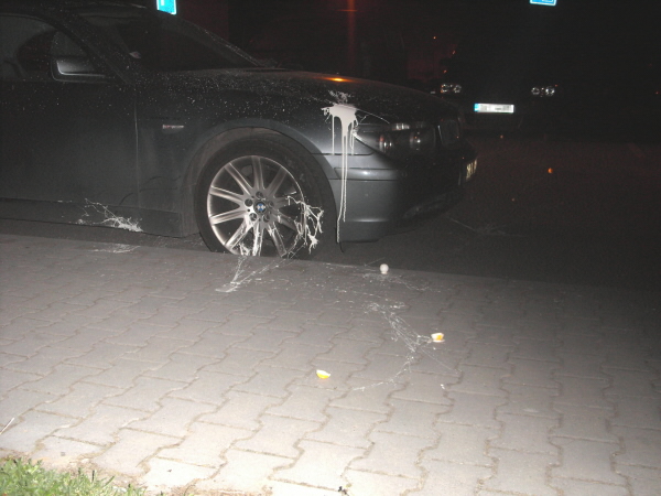 BMW postříkané barvou 3