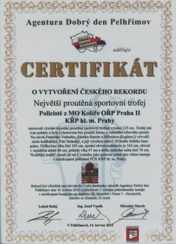 Certifikát-Košířský košík