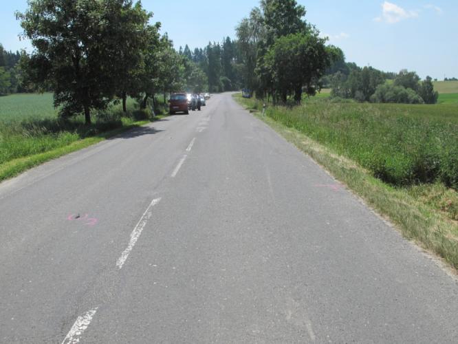 Celkový pohled na místo dopravní nehody