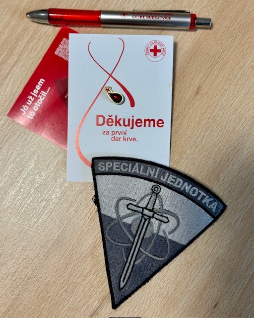 Darování krve - policisté ze  Speciální jednotky Temelín
