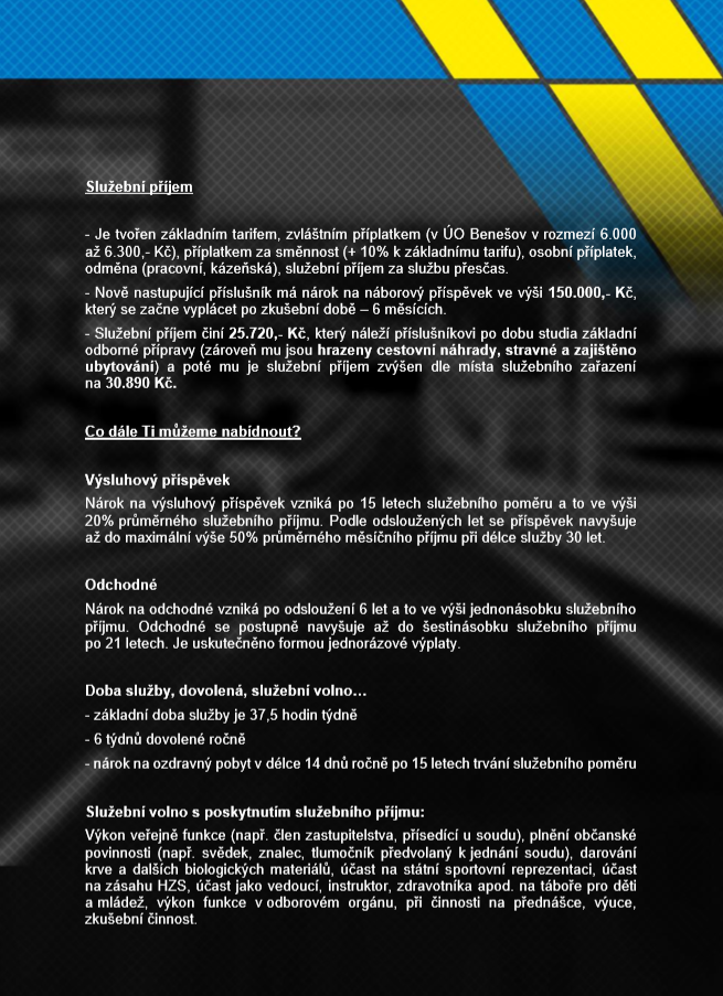 Doplňující informace k náboru