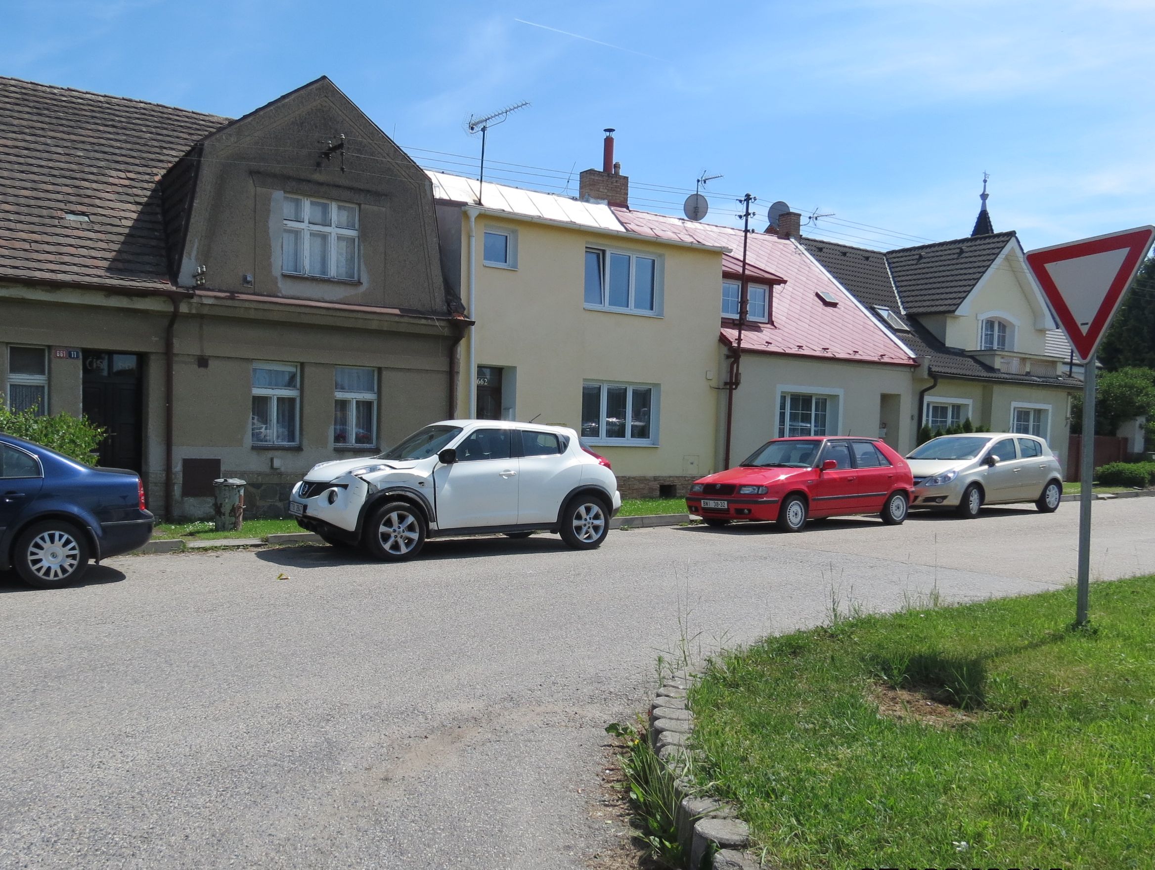 Dopravní nehoda Benešov - situační pohled č. 1