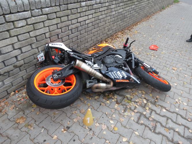 Dopravní nehoda motocyklu v Kladně 