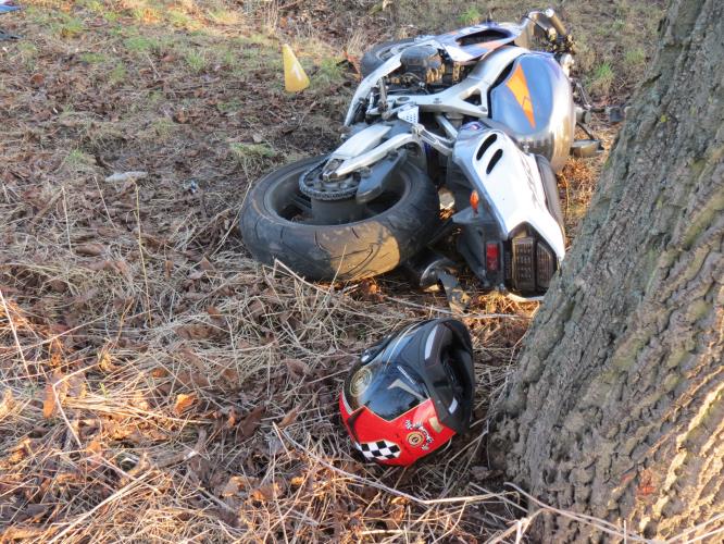 Dopravní nehoda motorkáře u Buštěhradu