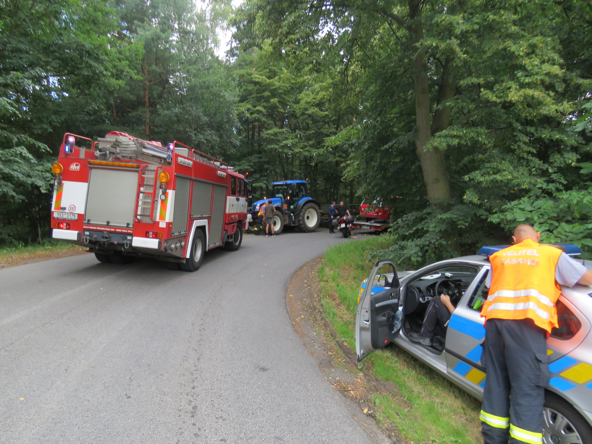 Dopravní nehoda s motocyklem na Slánsku