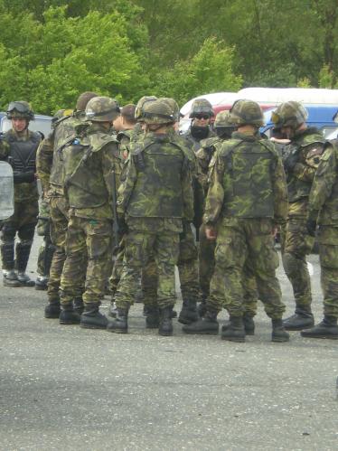 Figuranti při společném cvičení - Milovice 2008