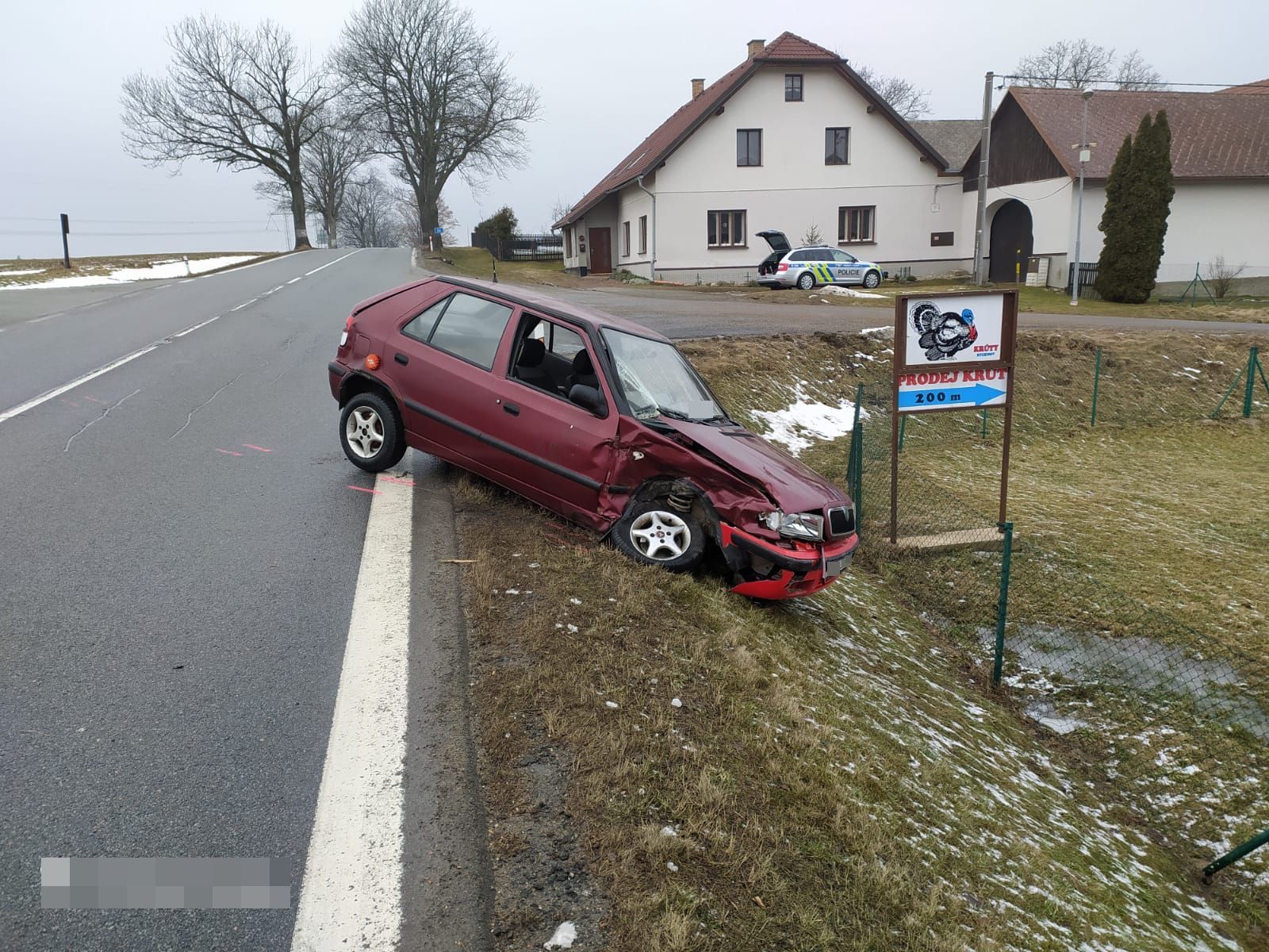 Foto PČR z místa dopravní nehody - Krouna