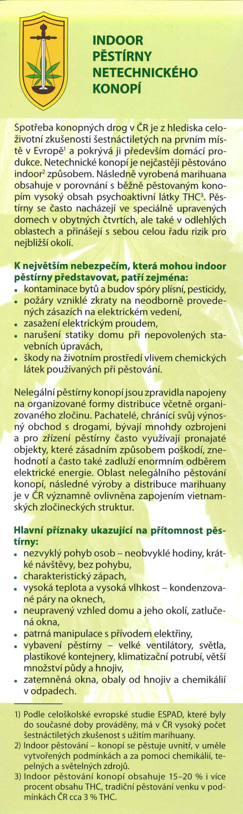Indoor pěstírny netechnického konopí