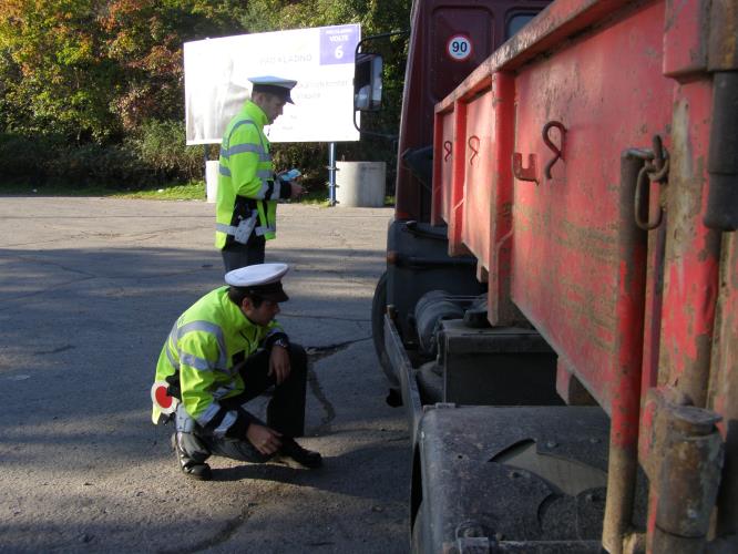 Kontrola při dopravní akci s organizací TISPOL
