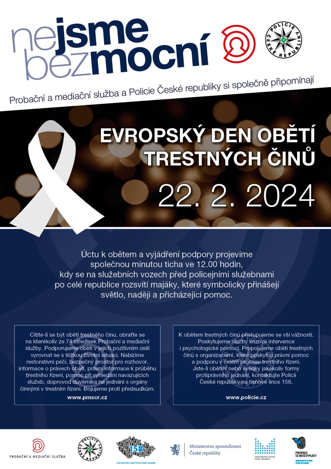 Leták Evropský den obětí trestných činů