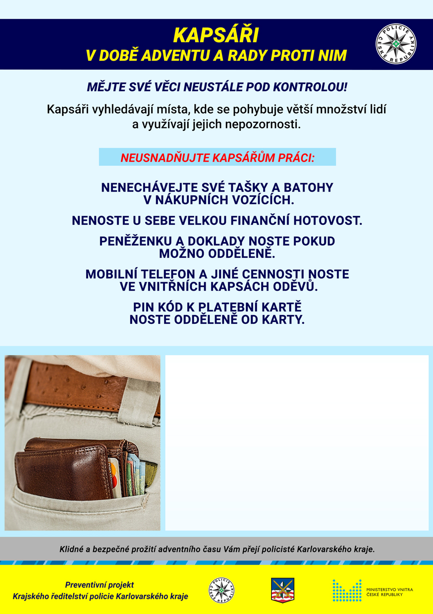 Leták - kapsáři v době adventu a rady proti nim