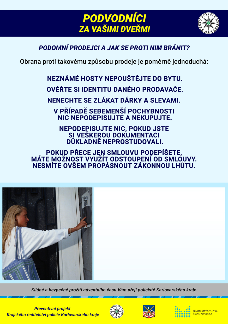 Leták - podvodníci za Vašimi dveřmi