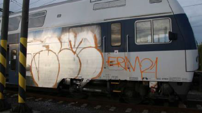 Posprejovaný vlak