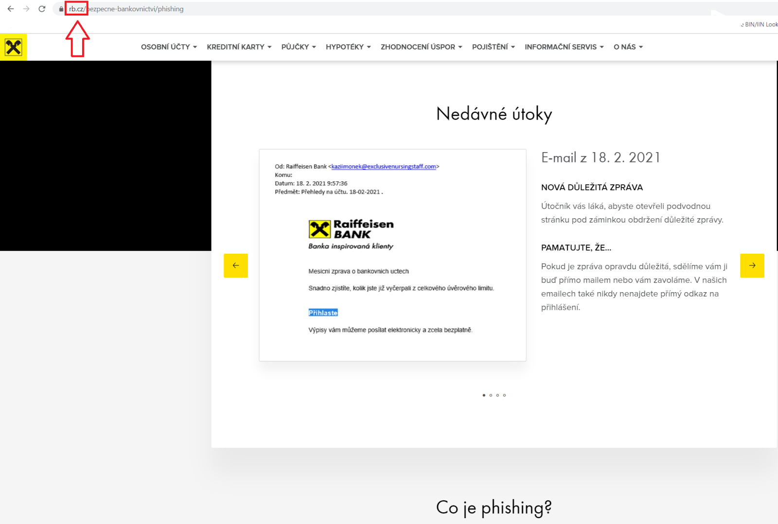 Pravá url banky - prevence