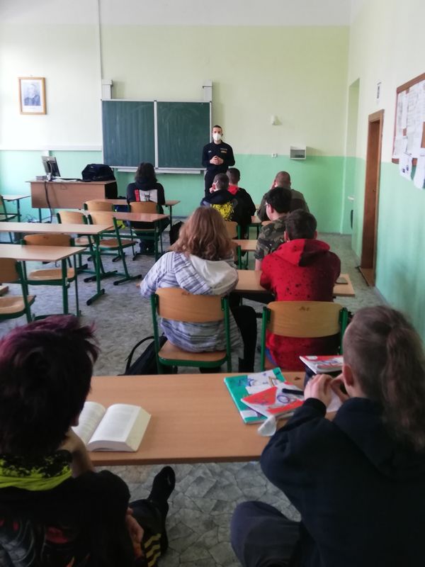 Preventista přednášel studentům na SSŘ Jaroměř - leden 2022