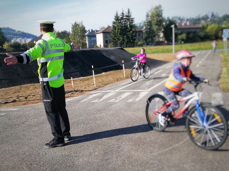 První školní den na novém dopravním hřišti - Náchod 11.10.2021