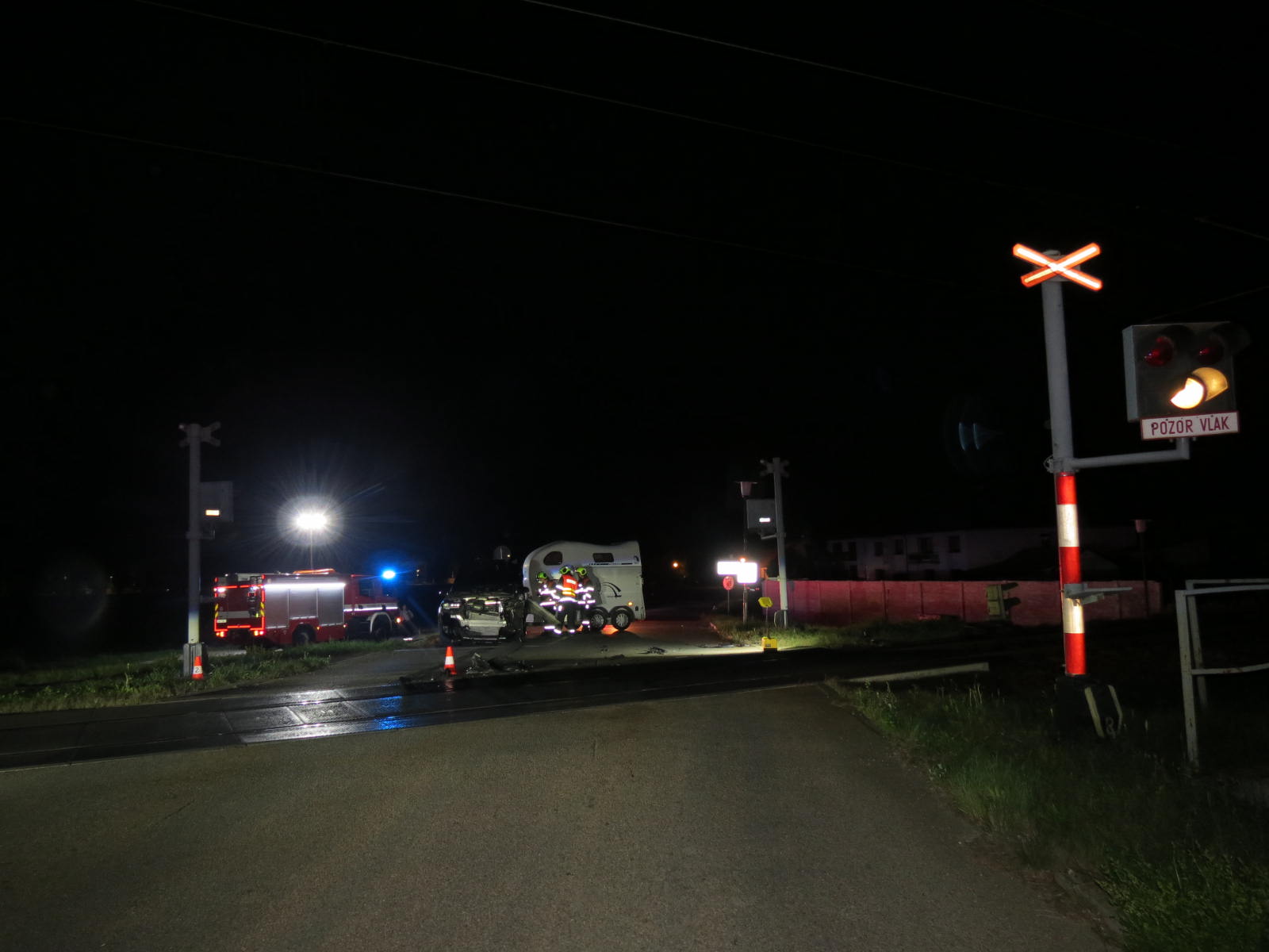 Střet OA s vlakem v Hrdějovicích 1.