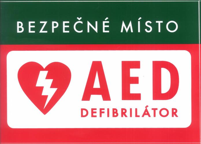 defibrilátor samolepka