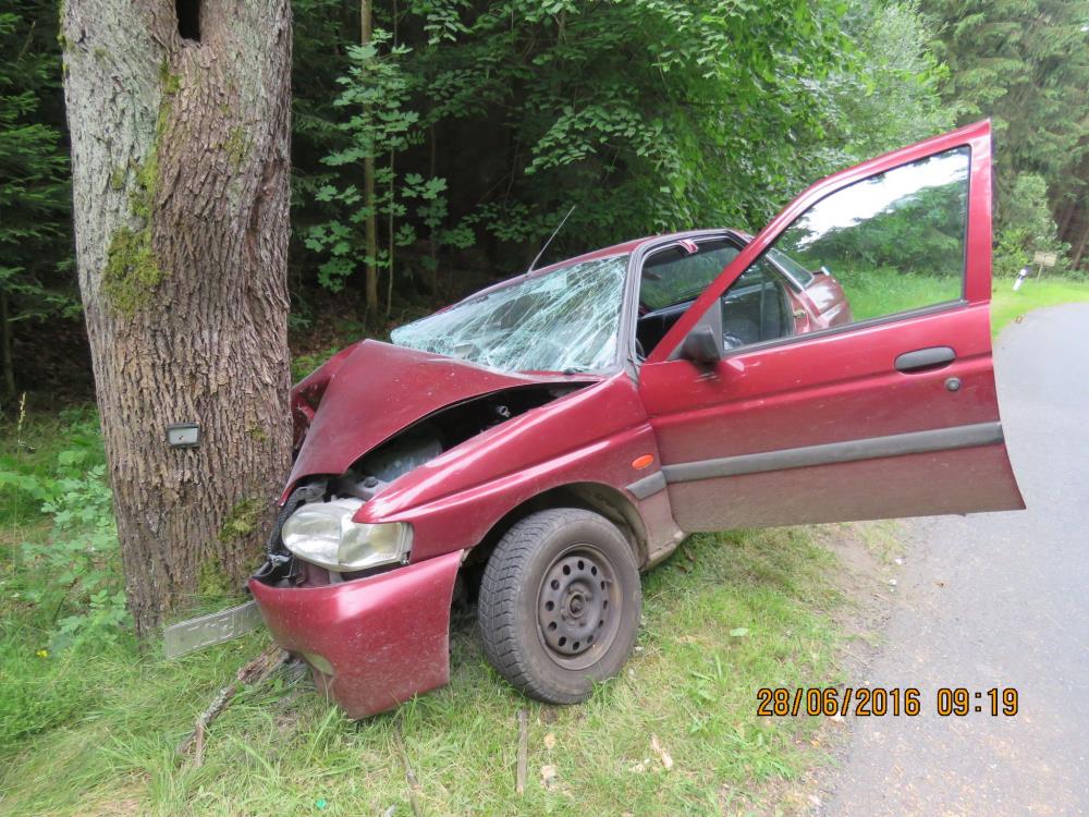 havárie vozidla u Svaté Kateřiny