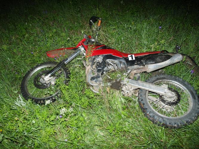 havarovaný motocykl