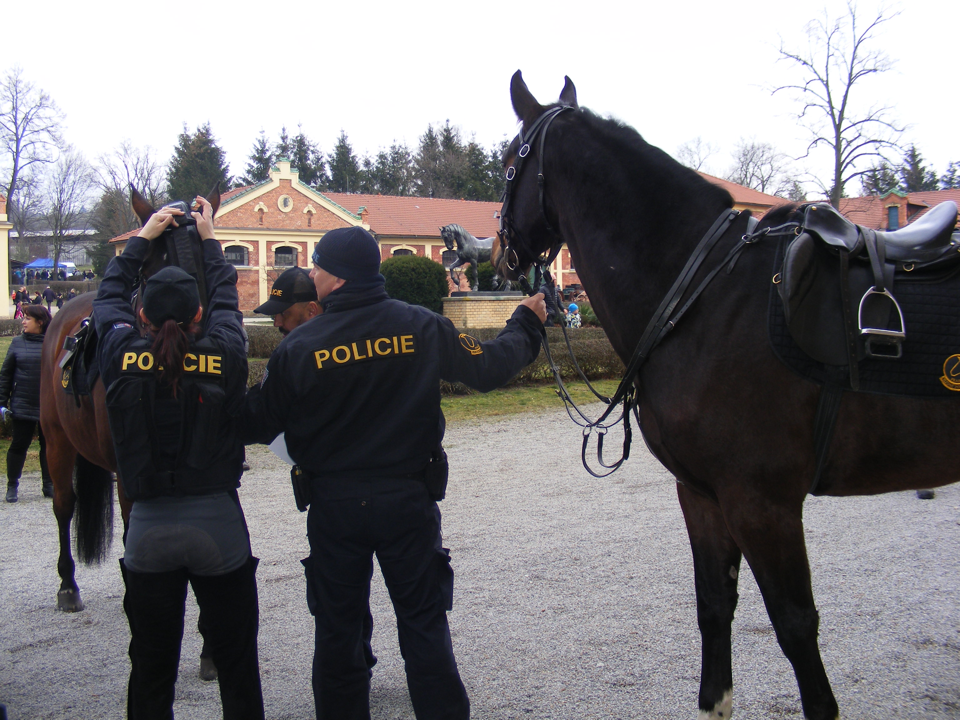 jízdní policie v Písku