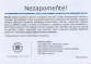 kartička - Nezapomeňte!