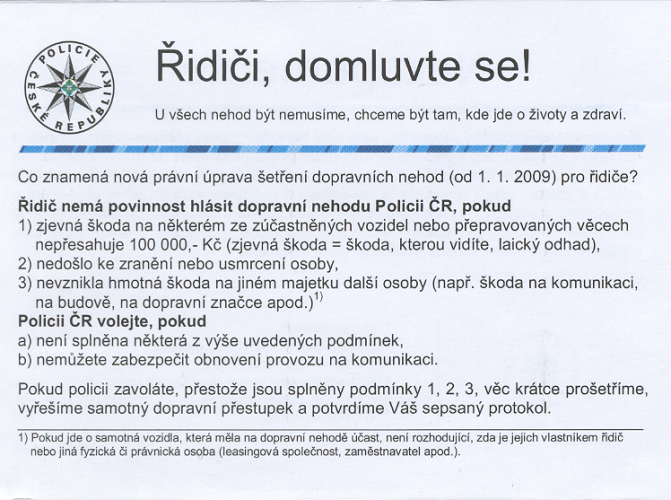 kartička - řidiči domluvte se!