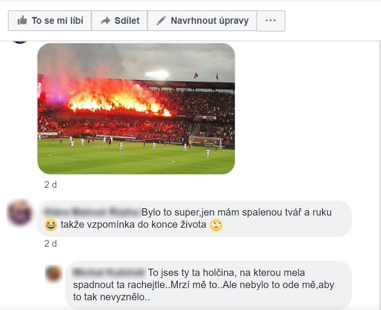 komentáře na sociální síti