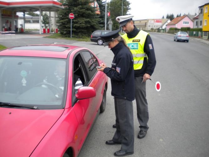 kontrola používání bezpečnostních pásů v Boru