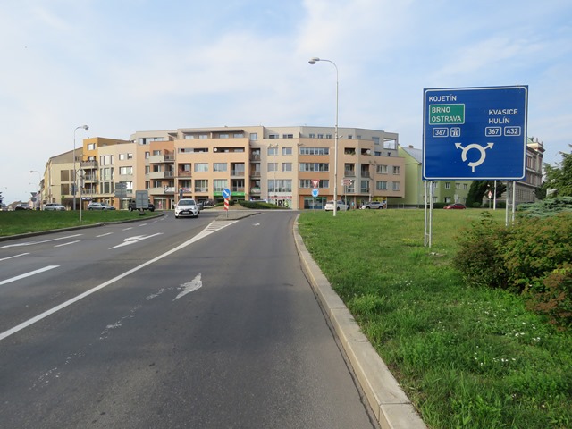 místo nehody v Kroměříži