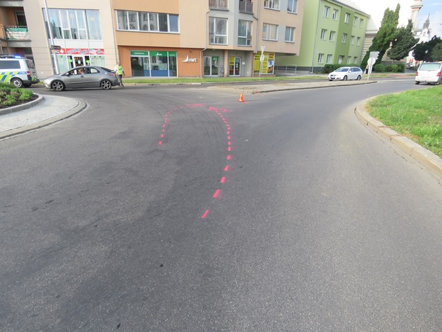 místo nehody v Kroměříži