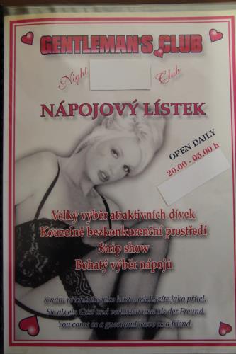 nápojový lístek