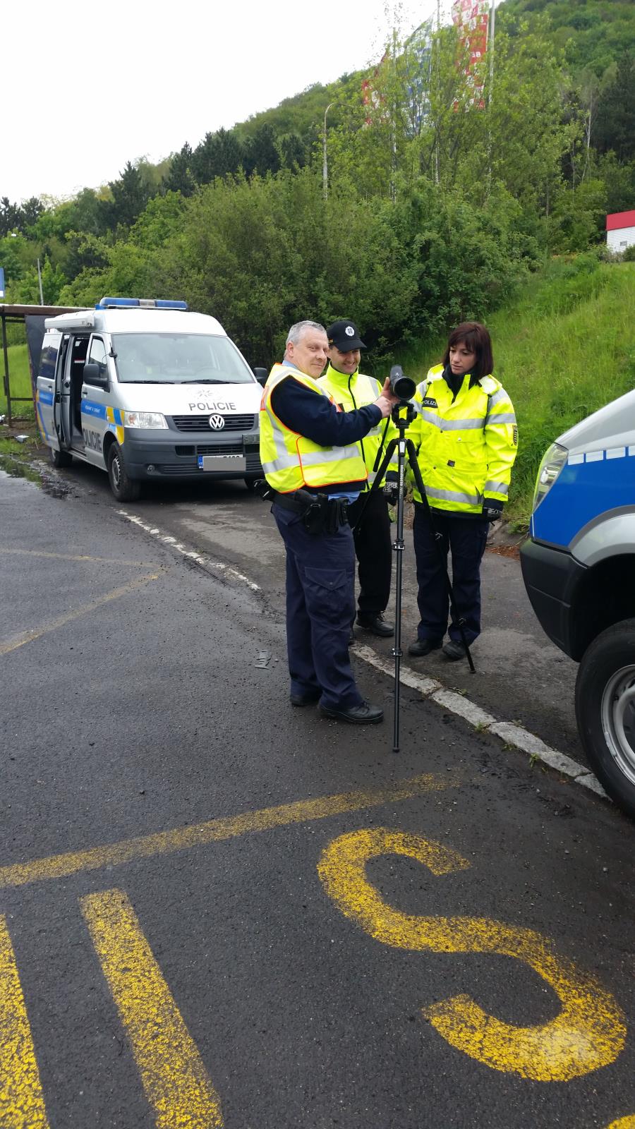 saská policie na dopravní akci
