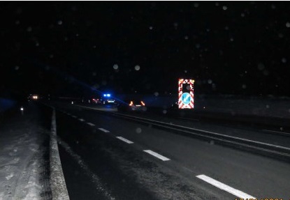 situační snímek na místo nehody - směr Praha