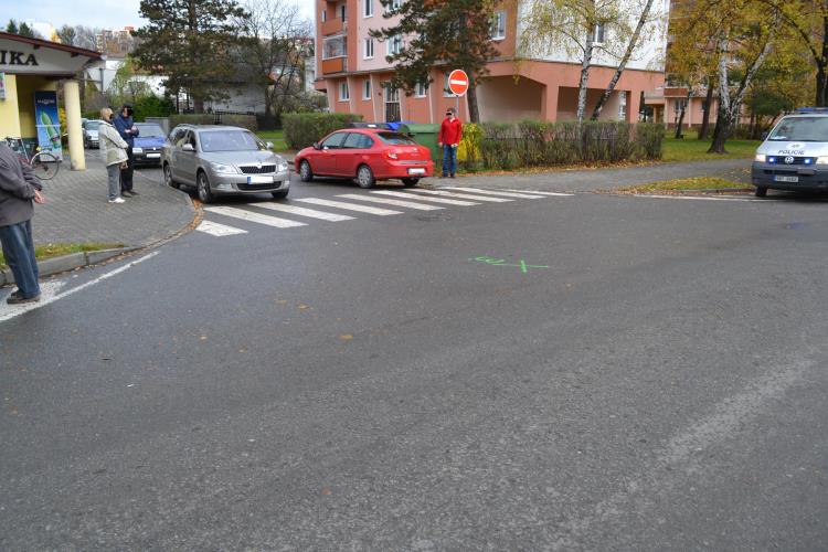 sražená cyklistka