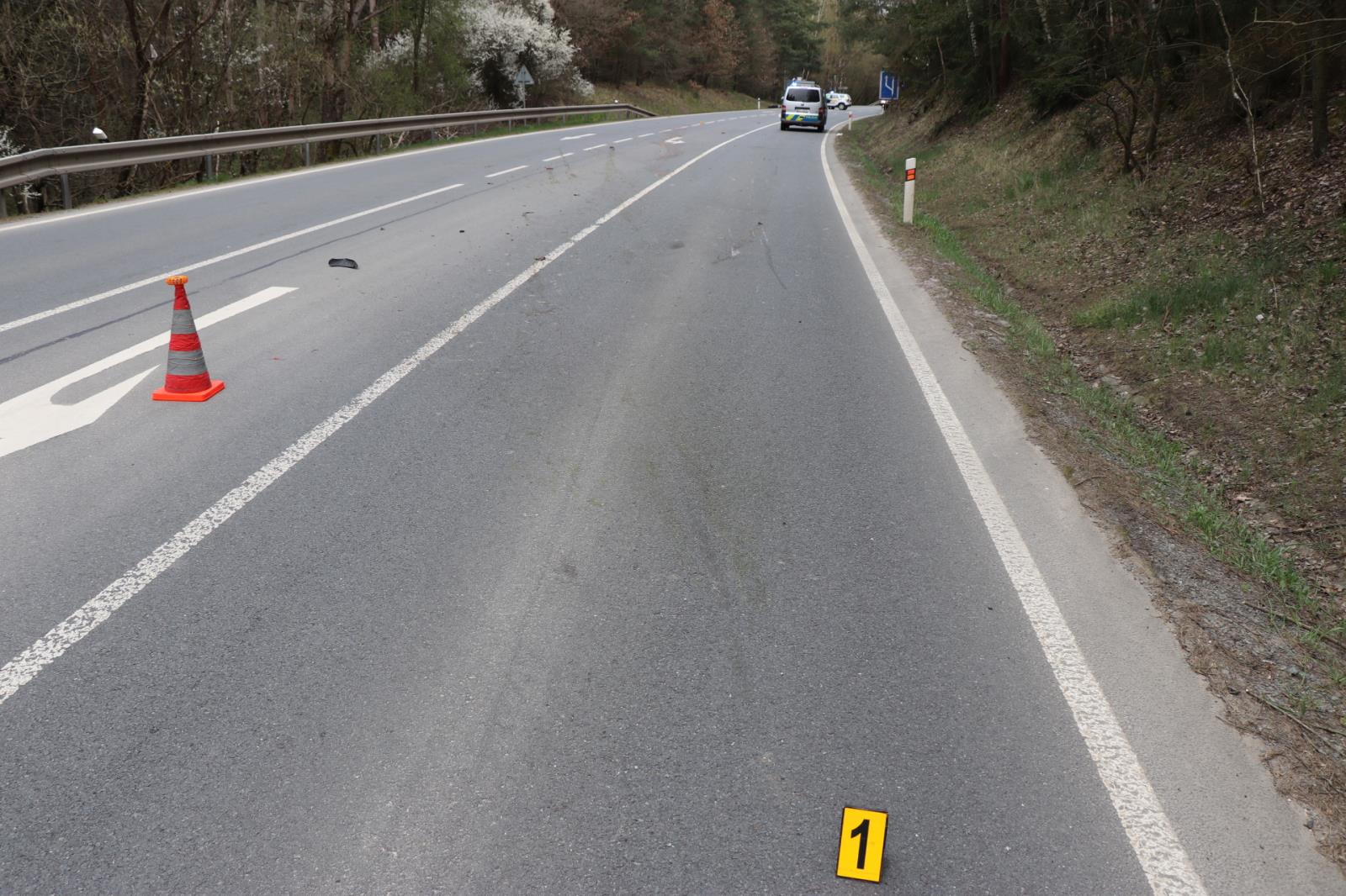 střet motocyklu se zvěří