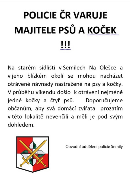 varovný leták PČR