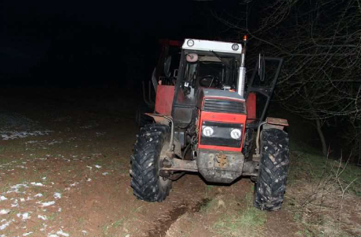 zajištěný traktor