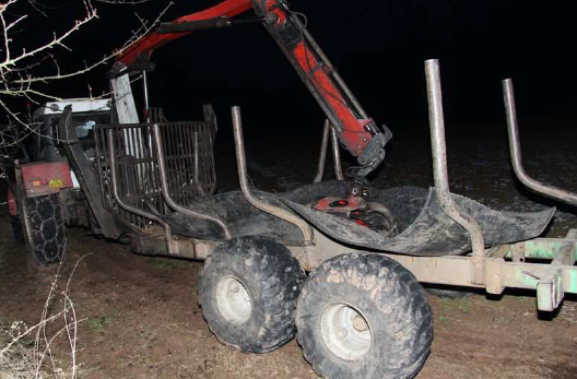 zajištěný traktor